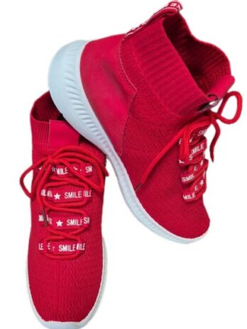 Sneakers “ A.D.K. “ Größe 40 in Rot/Weiß/Textil