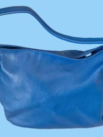 Tasche “ Made in Italy “ in Royalblau/Leder Breite ca 34cm Höhe ca 29cm