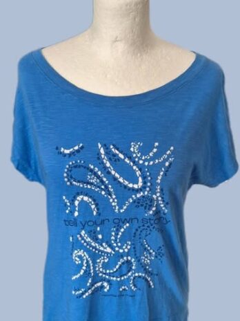 Shirt “ S. Oliver “ Größe 36 in Blitzblau/Weiß/Print Viscose