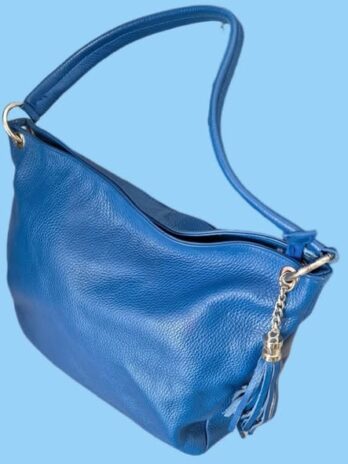 Tasche “ Made in Italy “ in Royalblau/Leder Breite ca 34cm Höhe ca 29cm