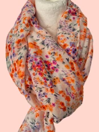 Schal “ S. Oliver “ in Orange/Bunt gemustert