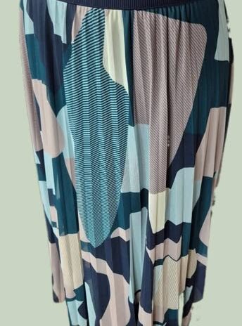 Plisseerock “ Tom Tailor “ Größe 36 in Dunkelgrün/Mintgrün/Gelb/Mocca/Dunkelblau gemustert elastischer Bund