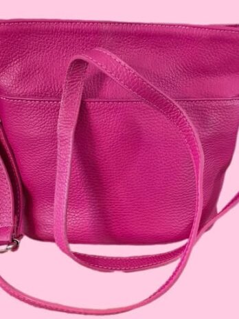 Tasche “ Made in Italy “ in Pink/Leder Breite ca 27cm Höhe ca 20cm