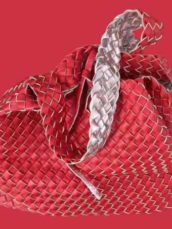 Tasche/Shopper “ Made in Italy “ in Rot/Kunstleder Breite ca 46cm Höhe ca 30cm