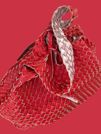 Tasche/Shopper “ Made in Italy “ in Rot/Kunstleder Breite ca 46cm Höhe ca 30cm