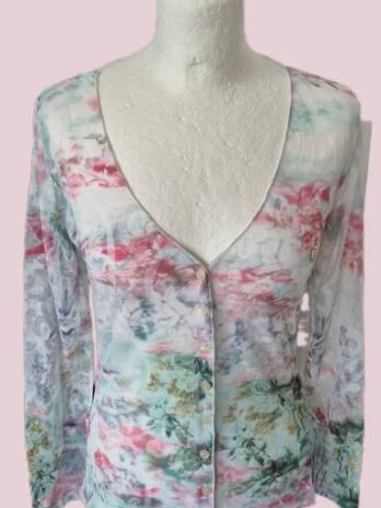 Weste “ Trussardi Jeans “ Größe 36 in Hellgrau/Grün/Rosa gemustert