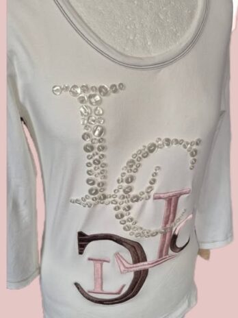 Shirt “ Luisa Cerano “ Größe 36 in Offwhite/Mocca/Rosa 88% Baumwolle