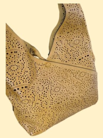 Tasche “ Made in Italy “ in Maisgelb/Leder Breite ca 43cm Höhe ca 33cm