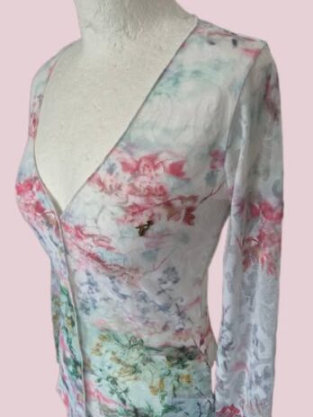 Weste “ Trussardi Jeans “ Größe 36 in Hellgrau/Grün/Rosa gemustert