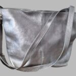 Tasche “ Made in Italy “ in Silbergrau/Leder Breite ca 37cm Höhe ca 26cm