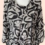 Weste “ Made in Italy “ Größe 38/40 in Schwarz/Beige gemustert 60% Baumwolle 10% Wolle