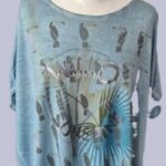 Shirt “ Via Appia “ Größe 42 in Türkis/Grau/Silber/Print 100% Viscose