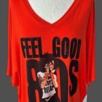 Shirt “ Jones “ Größe 42 in Rot/Schwarz/Print 96% Viscose