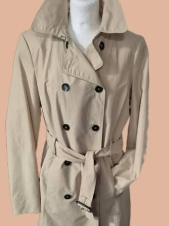 Jacke mit Bindegürtel “ Benetton “ Größe 38 in Beige 59% Baumwolle