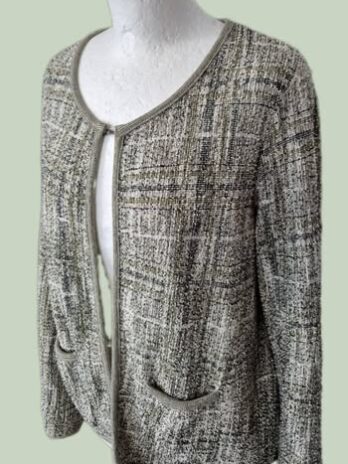 Blazer “ Trucco “ Größe 38 in Olivgrün/Offwhite/Schwarz/Gold/Lurex gemustert 65% Baumwolle