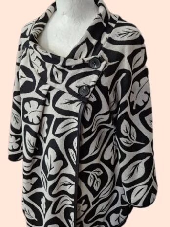 Weste “ Made in Italy “ Größe 38/40 in Schwarz/Beige gemustert 60% Baumwolle 10% Wolle