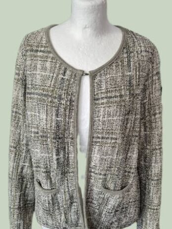 Blazer “ Trucco “ Größe 38 in Olivgrün/Offwhite/Schwarz/Gold/Lurex gemustert 65% Baumwolle