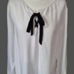 Bluse “ Jones “ Größe 40 in Weiß/Schwarz 63% Viscose