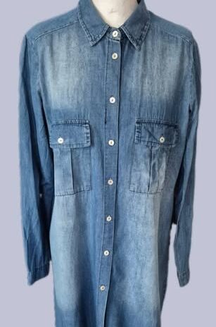 Jeansbluse “ Susy Mix “ Größe 38 in Blau 100% Baumwolle