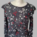 Shirt “ Rich & Royal “ Größe 36 in Anthrazitgrau/Rot/Weiß gemustert 100% Baumwolle