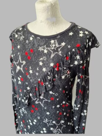 Shirt “ Rich & Royal “ Größe 36 in Anthrazitgrau/Rot/Weiß gemustert 100% Baumwolle