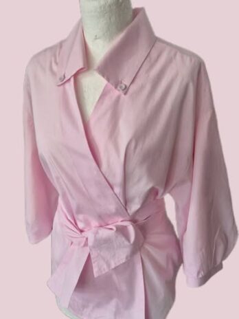 Wickelbluse “ Rich & Royal “ Größe 40 in Rosa 100% Baumwolle