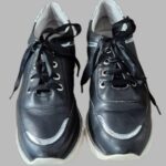 Sneakers “ Cafe Noir “ Größe 41 in Schwarz/Silber/Leder