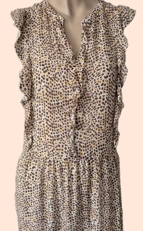 Kleid “ Marccain “ Größe 36 (N2) in Braun/Beige/Gelb gemustert 100% Viscose