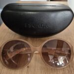 Sonnenbrille mit Etui “ Escada “ in Taupe/Offwhite