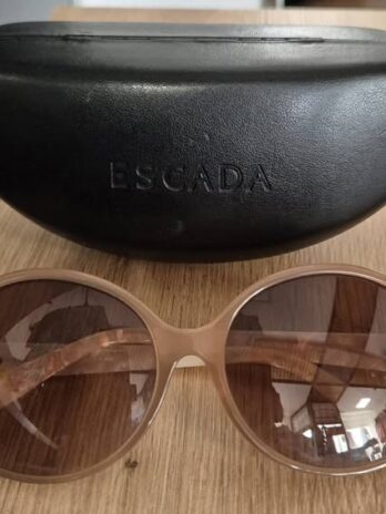 Sonnenbrille mit Etui “ Escada “ in Taupe/Offwhite