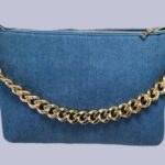 Tasche “ Made in Italy “ in Jeansblau/Gold/Textil Breite ca 34cm Höhe ca 25cm