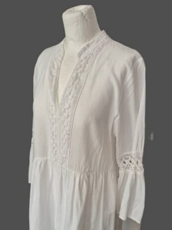 Kleid “ Aust “ Größe 38 in Weiß/Spitze Baumwolle