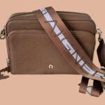 Tasche “ Aigner “ in Mocca/Leder breiter Trageriemen NEU! Breite ca 26cm Höhe ca 18cm