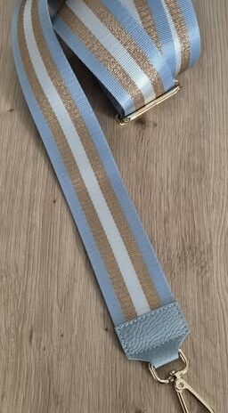 Taschengurt “ Made in Italy “ in Hellblau/Weiß/Gold