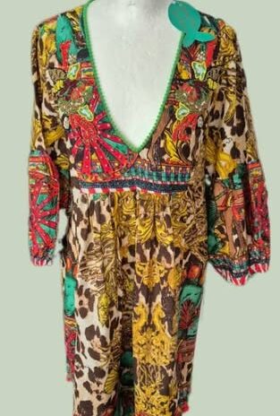 Kleid “ Antica Santoria By Giacomo Cinque “ Größe 40 in Bunt gemustert NEU! 100% Baumwolle