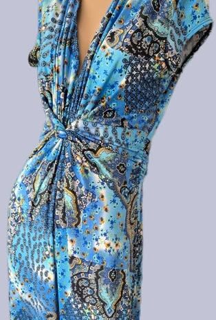 Jumpsuit “ Julie d`Orleac “ Größe 36/38 in Blau gemustert Viscose