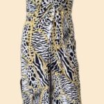 Jumpsuit “ Julie d`Orleac “ Größe 36/38 in Weiß/Gelb/Schwarz gemustert Viscose