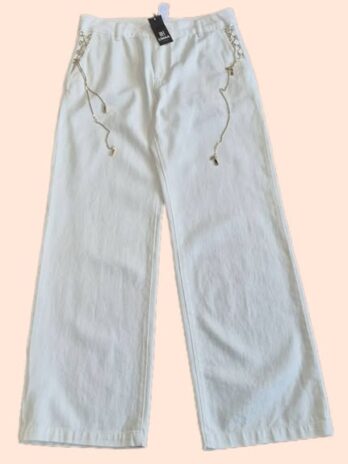 Jeans “ Babylon Eureka “ Größe 40 in Offwhite NEU! weites Bein 100% Baumwolle ( Neupreis 329,–)