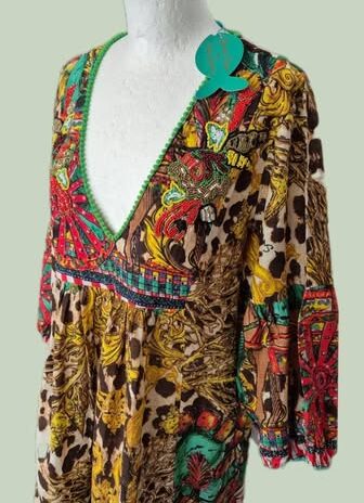 Kleid “ Antica Santoria By Giacomo Cinque “ Größe 40 in Bunt gemustert NEU! 100% Baumwolle