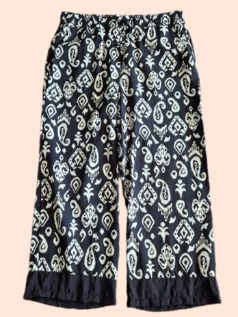 Hose “ Cecil “ Größe 42/44 in Schwarz/Offwhite gemustert elastischer Bund weites Bein 84% Viscose