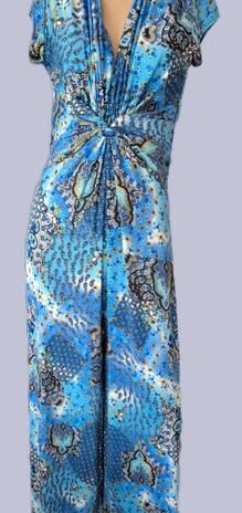 Jumpsuit “ Julie d`Orleac “ Größe 36/38 in Blau gemustert Viscose