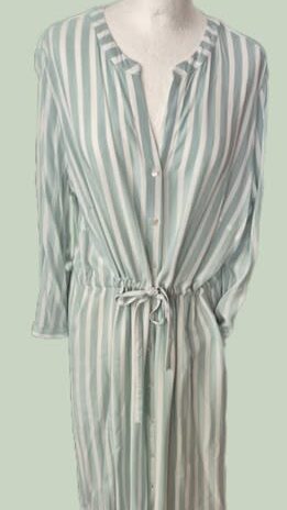 Kleid “ Tom Tailor “ Größe 42/44 in Mintgrün/Weiß gestreift Baumwolle/Viscose