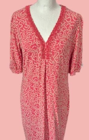 Kleid “ Esqualo “ Größe 38 in Pink/Beige gemustert 95% Viscose