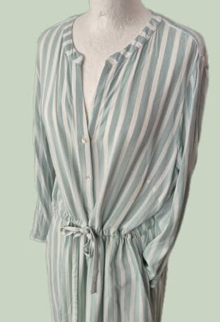 Kleid “ Tom Tailor “ Größe 42/44 in Mintgrün/Weiß gestreift Baumwolle/Viscose