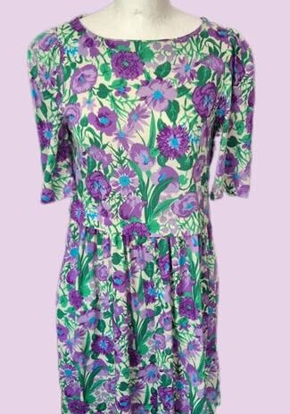 Kleid “ Max Mara Weekend “ Größe 36 in Lila/Grün/Türkis gemustert Baumwolle/Viscose