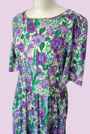 Kleid “ Max Mara Weekend “ Größe 36 in Lila/Grün/Türkis gemustert Baumwolle/Viscose