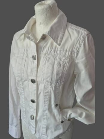 Jeansjacke “ Tom Tailor “ Größe 36 in Weiß 100% Baumwolle