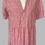 Kleid “ Y.A.S. “ Größe 38 in Altrosa/Lochstickerei 100% Baumwolle