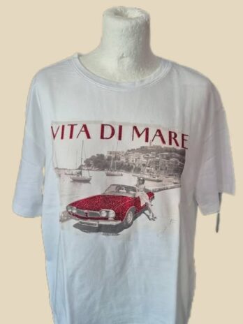 Shirt “ Monari “ Größe 38 in Weiß/Print 50% Baumwolle 50% Modal