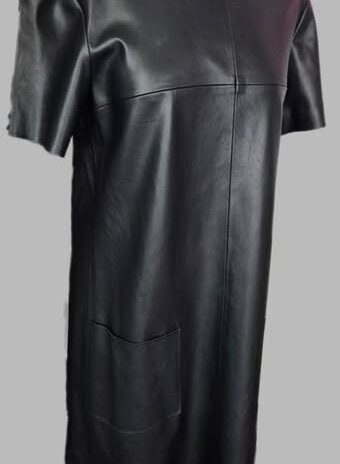 Kleid “ Hugo Boss “ Größe 36 in Schwarz/Kunstleder mit Unterkleid